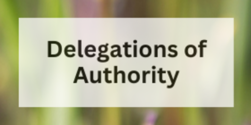 Delegations of Authority